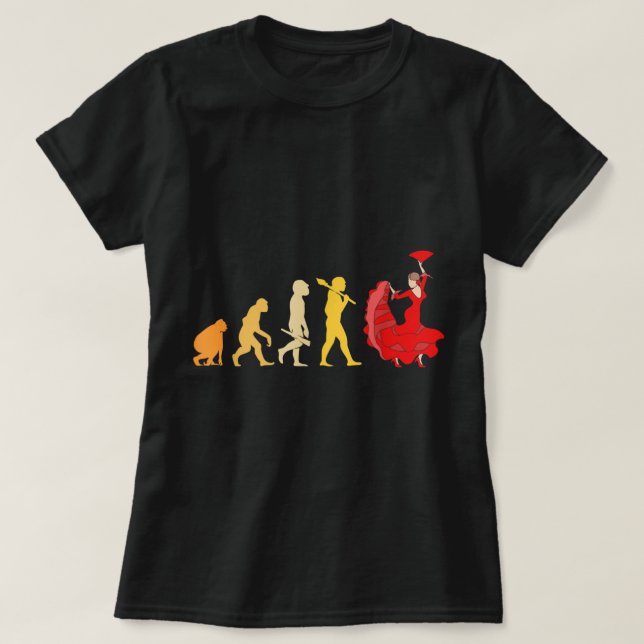 Funny Spanish Dance Evolution Flamenco T-Shirt (Design vorne)