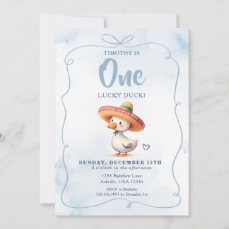 Funny Spanish Lucky Duck First Geburtstag Einladung
