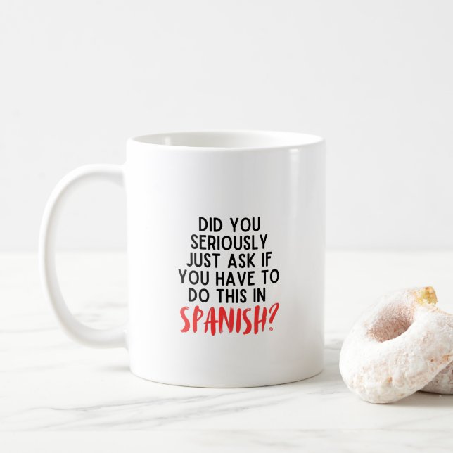 Funny Spanish Teacher Geschenke Kaffeetasse (Mit Donut)
