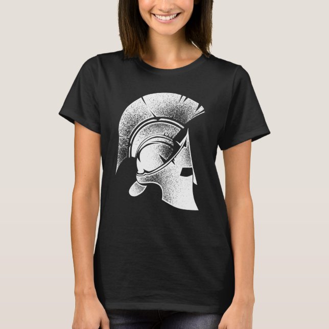 Funny Spartan Griechischer Helmet Niedlich Gladiat T-Shirt (Vorderseite)