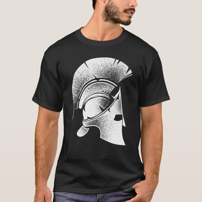 Funny Spartan Griechischer Helmet Niedlich Gladiat T-Shirt (Vorderseite)