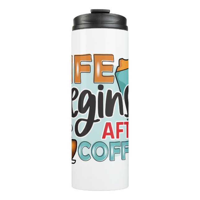 Funny Spaß Coffee Quotes für Kaffeeliebhaber Thermosbecher (Vorderseite)