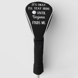 Funny Spaß Golf Ball Fett Schwarz-weiße Typografie Headcover