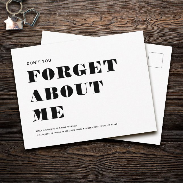 Funny Spaß Neue Adresse Einfache Minimalistische B Ankündigungspostkarte (Von Creator hochgeladen)