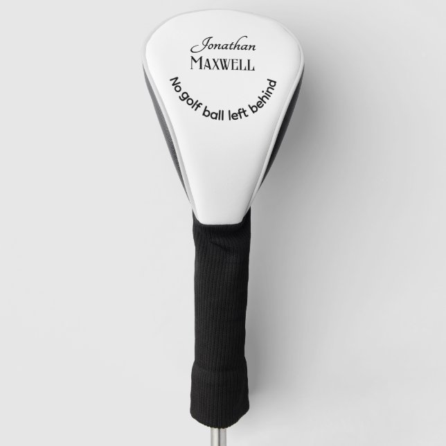 Funny Spaß Personalisierte Namen Moderne Schwarze  Golf Headcover (Vorderseite)