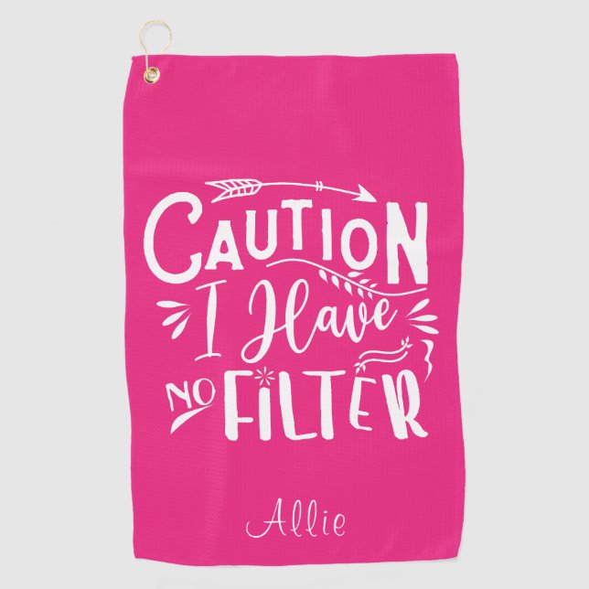 Funny Spaß Pink und White Women's Golfhandtuch (Vorderseite)