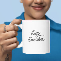 Funny Spaß Trendy Typografy Day Drinker Wein