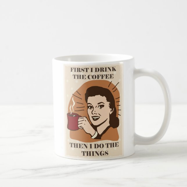 Funny Spaß Vintage Mama Ehefrau Kaffeetasse (Rechts)