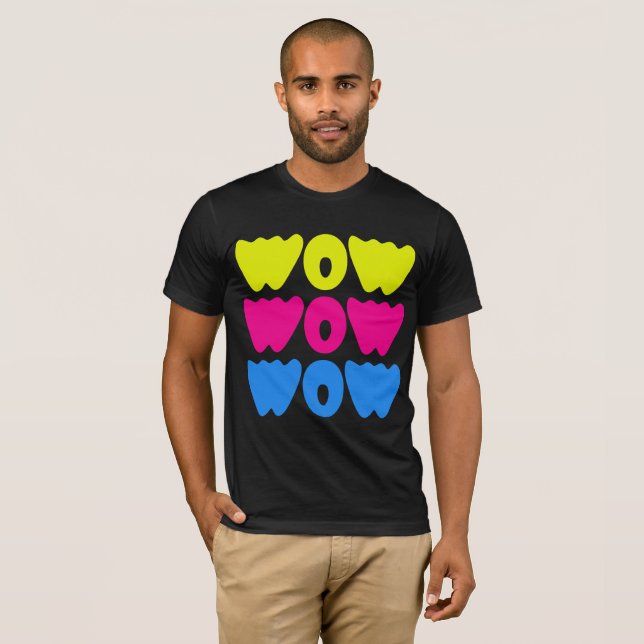 Funny Spaß WOW Sprichwort Simple Typografy Graphic T-Shirt (Vorne ganz)