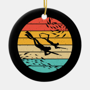 Funny Spearfishing Geschenk für Männer Frauen tauc Keramik Ornament