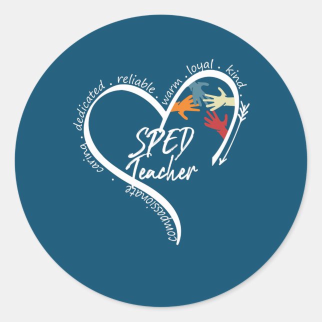 Funny Special Bildung Teacher SPED Lehrer T-Shirts Runder Aufkleber (Vorderseite)
