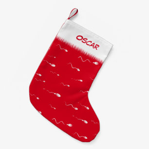 Funny Sperm Pattern Personalisiert Kleiner Weihnachtsstrumpf