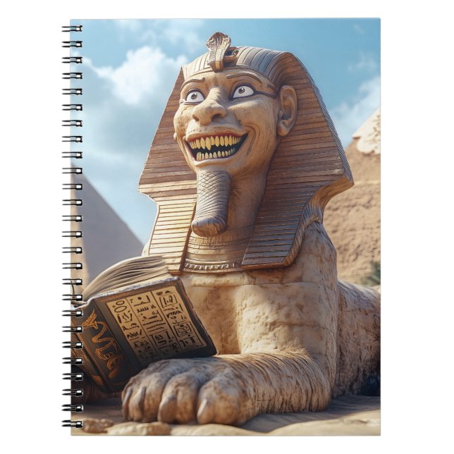 Funny Sphinx Statue Lesen antikes Buch in Ägypten (Vorderseite)