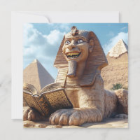 Funny Sphinx Statue Lesen antikes Buch in Ägypten