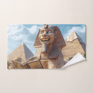 Funny Sphinx Statue Lesen antikes Buch in Ägypten Handtuch