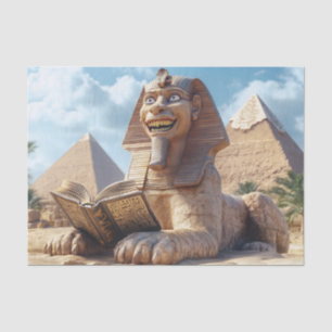 Funny Sphinx Statue Lesen antikes Buch in Ägypten Seidenpapier
