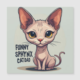 Funny Sphynx Cat Dad Cartoon Art Magnetkarte