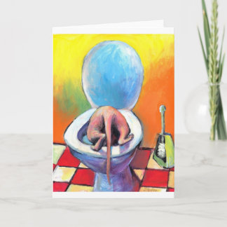 Funny Sphynx sphinx cat drinking Karte