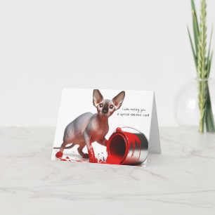 Funny Sphynx Valentine Card Karte