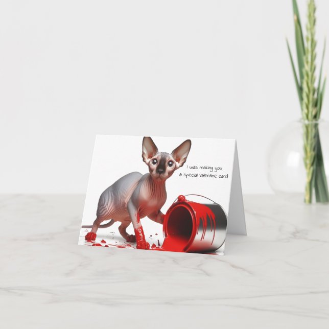 Funny Sphynx Valentine Card Karte (Vorderseite)