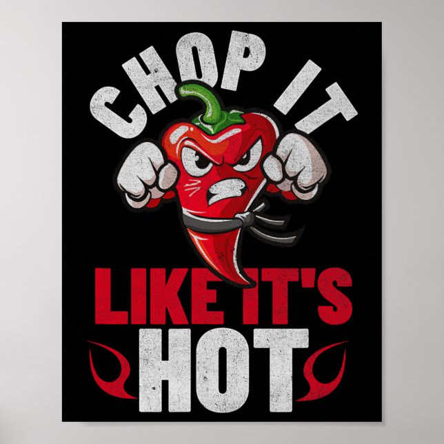 Funny Spicy Chili Karate Design Chile Pepper Spaß Poster (Vorne)