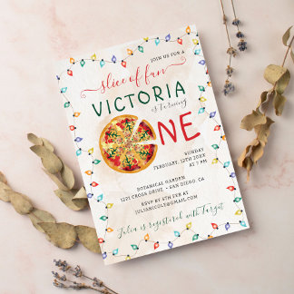 Funny Spicy Slice Pizza GRILLEN Foto Erstgeburt Einladung