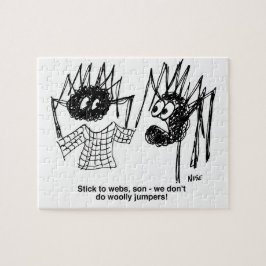Funny Spiders and Spiders Web Weaving Cartoon Puzzle