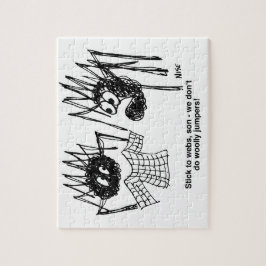 Funny Spiders and Spiders Web Weaving Cartoon Puzzle