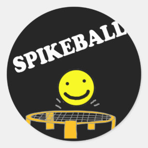 Funny Spikeball Net mit Smile Face Art Runder Aufkleber
