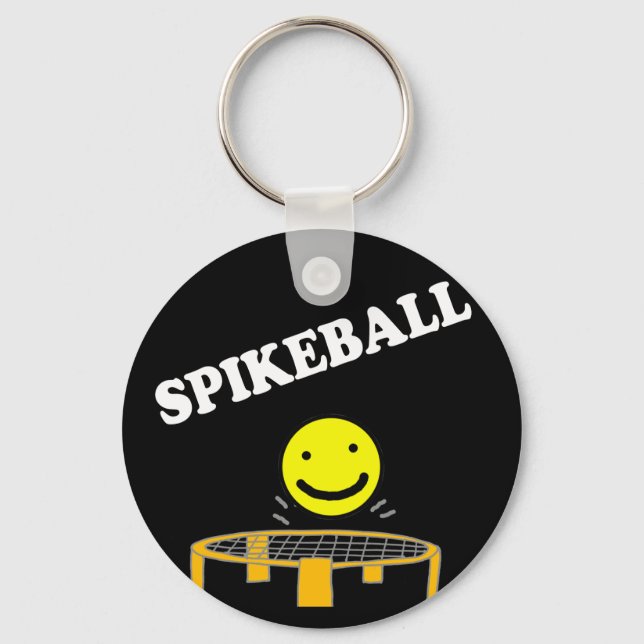 Funny Spikeball Net mit Smile Face Art Schlüsselanhänger (Vorderseite)