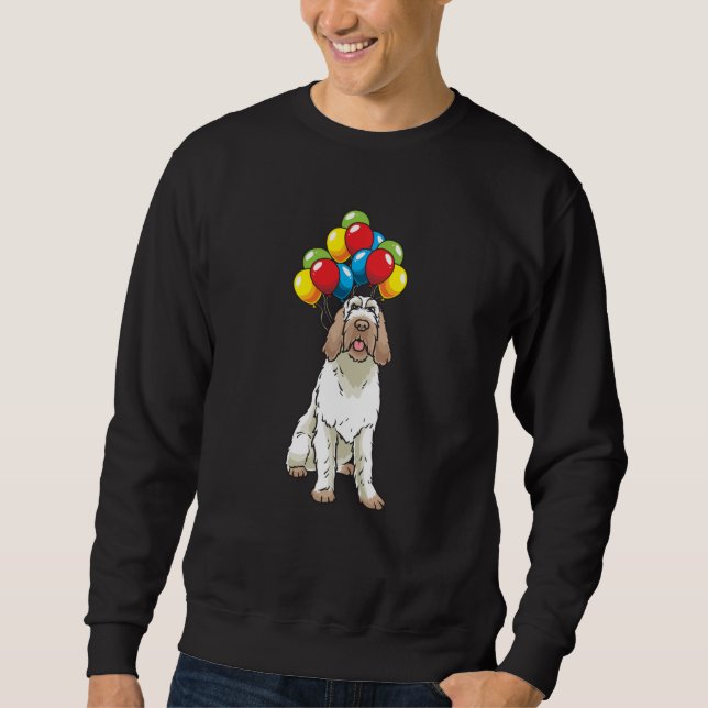 Funny Spinone Italiano Hund mit Balloons Sweatshirt (Vorderseite)