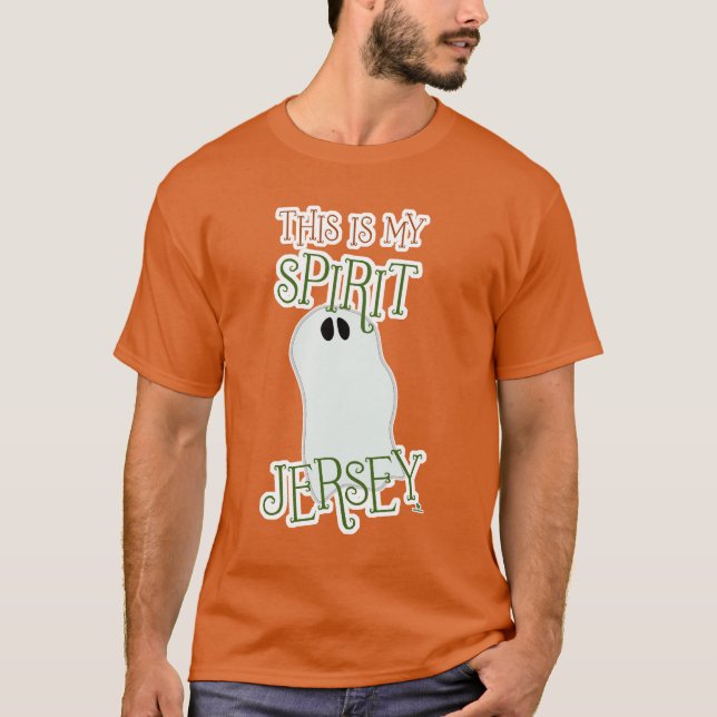 Funny Spirit Jersey Halloween Design T-Shirt (Vorderseite)