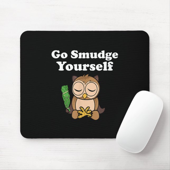 Funny Spiritual Go Smudge Sie selbst Owl Meditiere Mousepad (Mit Mouse)