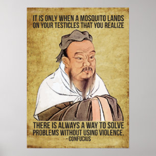 Funny Spiritual Quote - Moskito auf Hoden Poster