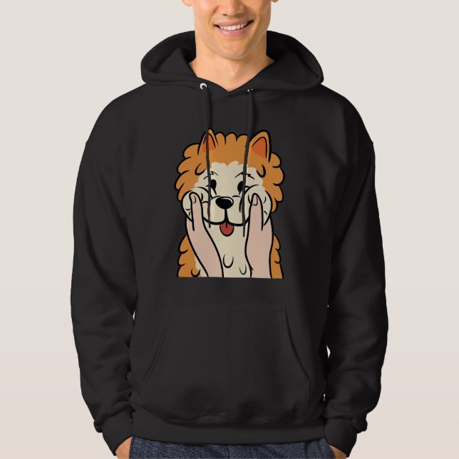 Funny Spitz Chubby Cheeks Hoodie (Vorderseite)