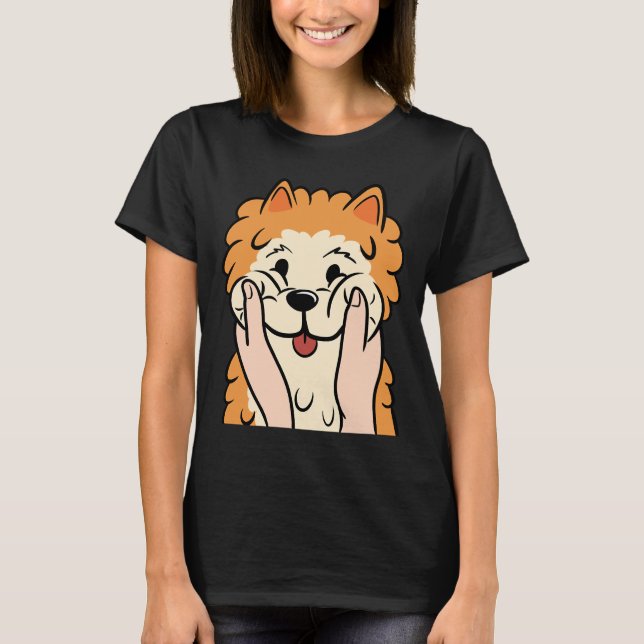 Funny Spitz Chubby Cheeks T-Shirt (Vorderseite)