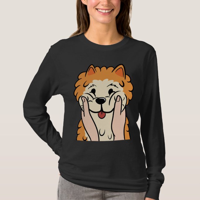 Funny Spitz Chubby Cheeks T-Shirt (Vorderseite)