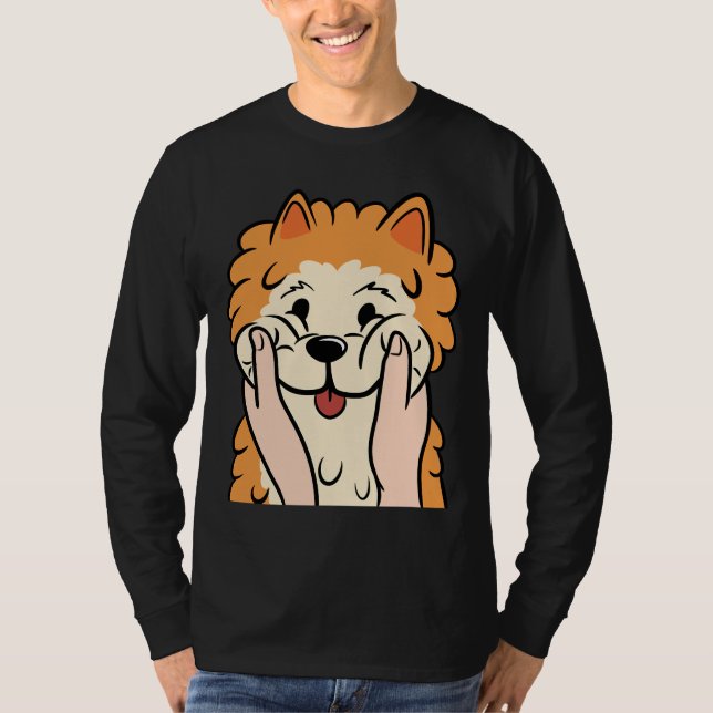 Funny Spitz Chubby Cheeks T-Shirt (Vorderseite)