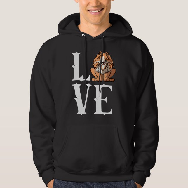 Funny Spitz Hund Mama Vater Liebe R Hoodie (Vorderseite)