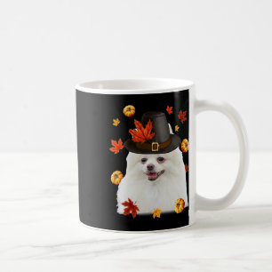 Funny Spitz Hund Pilgrim Hat Fall glücklich Danke Kaffeetasse
