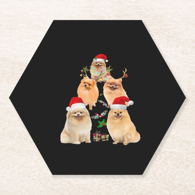 Funny Spitz Weihnachtsbaumdekor Ornament Cos Untersetzer (Vorderseite)