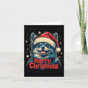 Funny Spitz Weihnachtsmannmütze Frohe Weihnachten Karte
