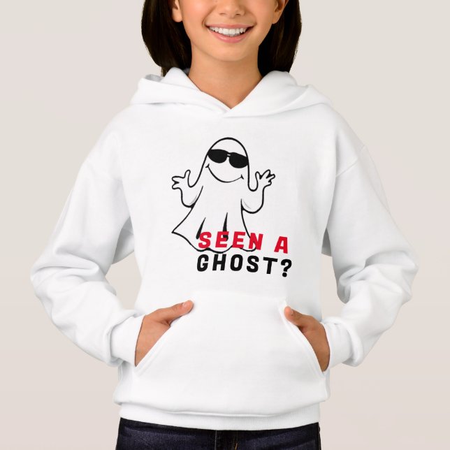 Funny Spookoky Halloween Coole White Ghost Kids Hoodie (Vorderseite)