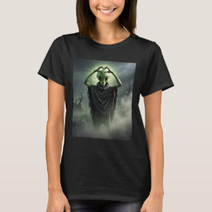 Funny Spooky Alien Heart Hands Horror Poster Hallo T-Shirt