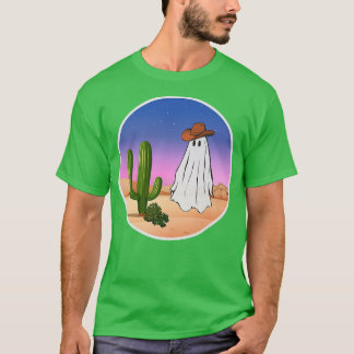 Funny Spooky Cowboy Ghost in der Wüstenlandschaft T-Shirt