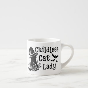 Funny Spooky Cut Kinderlose Katze Lady Espressotasse