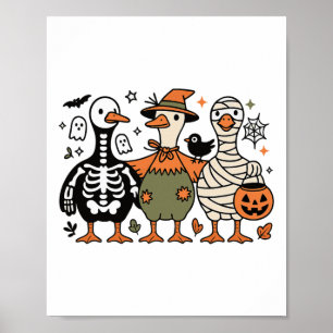 Funny Spooky Halloween Albern Gänse Ghost Leckerei Poster