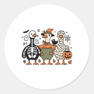Funny Spooky Halloween Albern Gänse Ghost Leckerei Runder Aufkleber