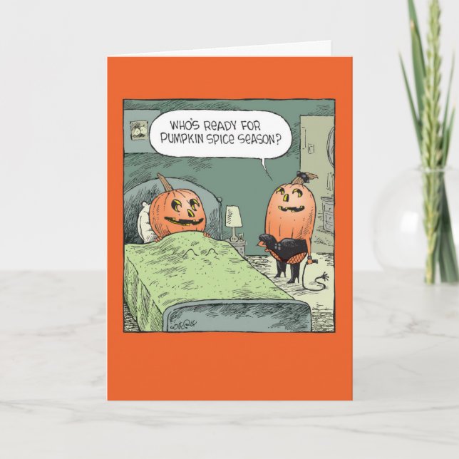 Funny Spooky Halloween Card - Spicy Pumpkins Karte (Vorderseite)