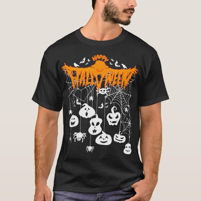Funny Spooky Hanging Halloween Pumpkins T-Shirt (Vorderseite)